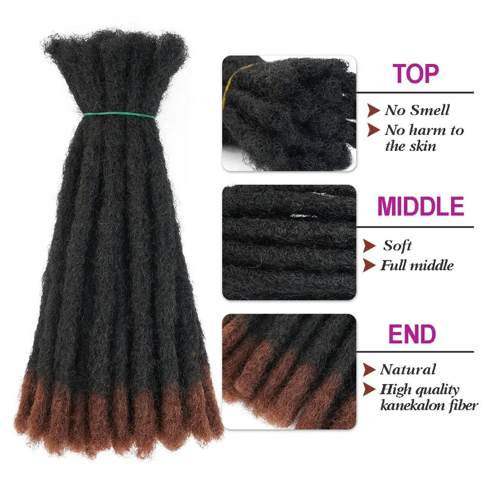 Dreadloc Extensions Loc Extensions Afro Kinky Dreads Extensions for Men/Women, Synthetic Dread Set Thick Soft Locs Extensions