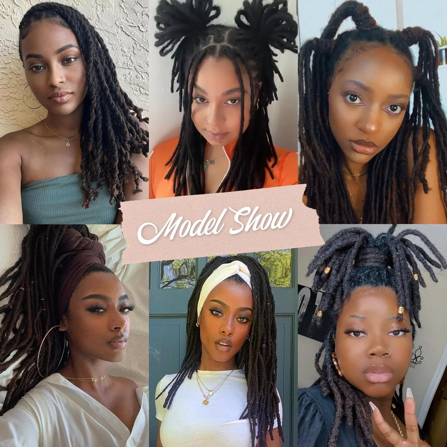 Dreadloc Extensions Loc Extensions Afro Kinky Dreads Extensions for Men/Women, Synthetic Dread Set Thick Soft Locs Extensions