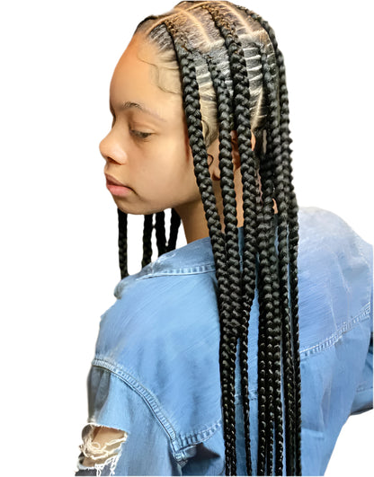 Drielaagse cornrows