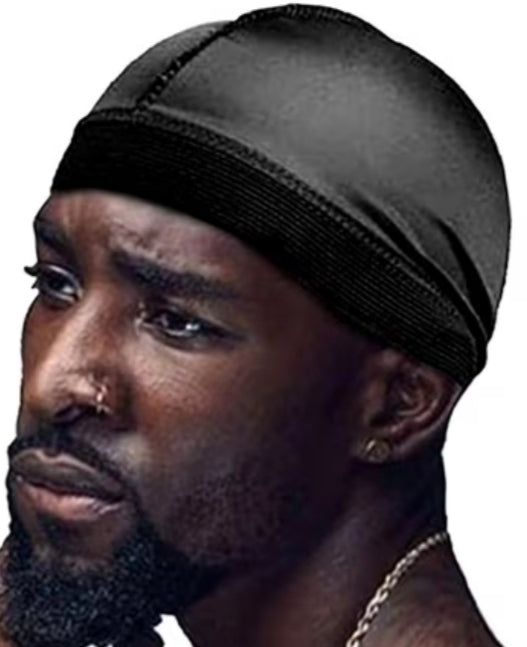 Breathable Hair Cap for Braids, Cornrows & Waves – Black