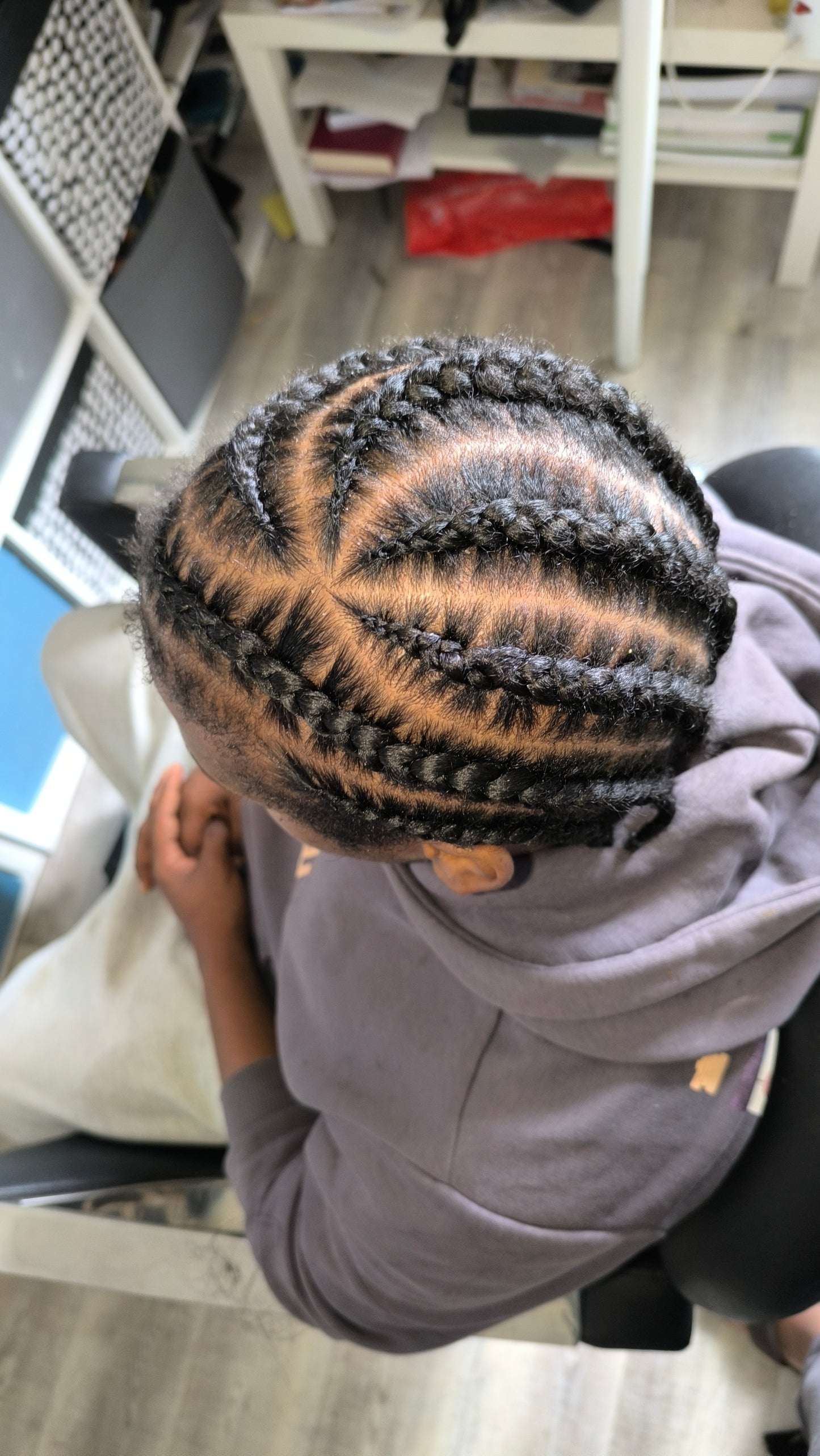 Men's Side or Diagonal Cornrows